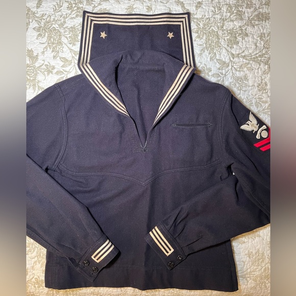 Vintage US Navy USN Naval Sailor Crackerjack Uniform Jumper size medium Nautical - Picture 1 of 14
